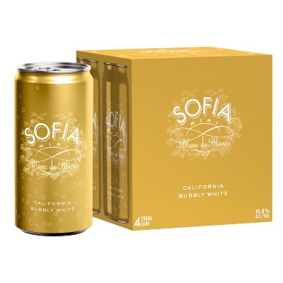 Francis Coppola Sofia Mini Blanc De Blancs White Wine - 4pk/200ml Cans