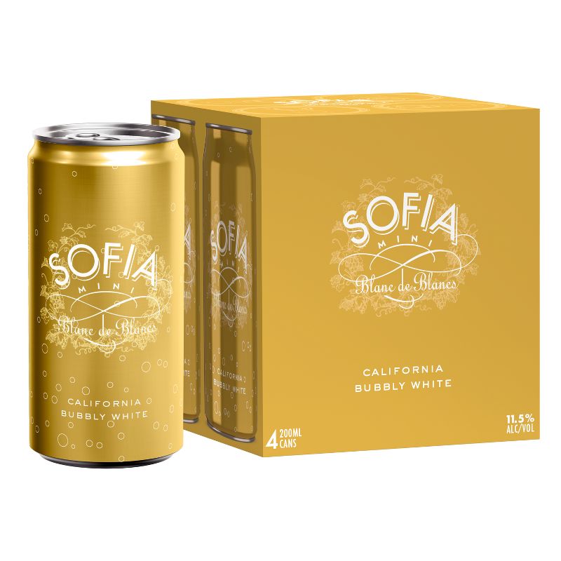 Francis Coppola Sofia Mini Blanc De Blancs White Wine - 4pk/200ml Cans, 1 of 5