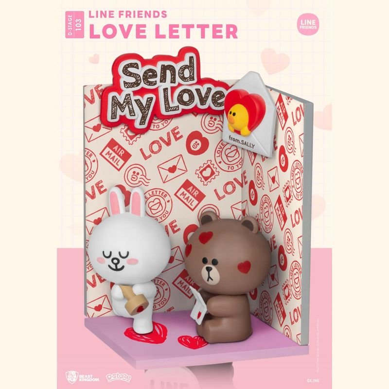 Line Friends Diorama Stage-103-Line Friends-Love Letter (D-Stage), 4 of 5