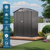 Hrinhom 60.3"W Metal Outdoor Lockable Door Storage Shed, Tool Shed with Peaked Roof Waterproof - 3 of 4