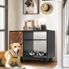 Gulches Ultimate Solution for Pet Owners: Dog Food Storage Cabinet with Raised Bowls Combo In Black - 3 of 4