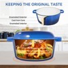 SEVOBAL Pots and Pans 2-in-1 Cast Iron Dutch Oven Pot, Enameled Pots for Bread Baking, Cooking, Stewing, Heavy-Duty Nonstick, Blue, 11"*11"*7" - 4 of 4