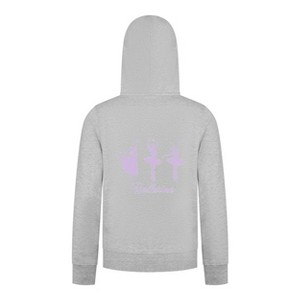 Everyday Kids Ballerina Girls Zip Up Hoodie – Purple Dancer Silhouette Ballet Sweatshirt - 1 of 4