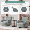 Okak Mid-Century Striped Fabric Swivel Lounge Armchair with Aesthetic Design,Leisure Accent Chair for Living Rooms,Relaxation Areas - 4 of 4