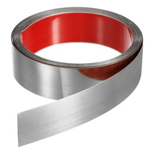 Unique Bargains Self-Adhesive Stainless Steel Mirror Finish Peel and Stick Wall Trim - 1 of 4