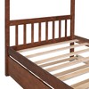 PAGED Twin Size House Shaped Bed Simple Modern Wooden Bed Frame with Headboard and Twin Size Trundle for Bedroom - 4 of 4