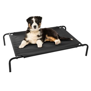 Racxily Outdoor Elevated Dog Bed, Dogs Cats Cool Beds, M Size Pet Hammock Bed with Skid-Resistant Feet for Small Medium Dogs and Cats, Black - 1 of 4