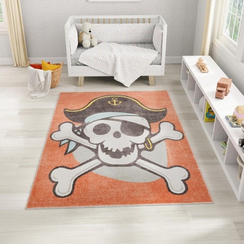 Unique Loom Whimsy Kids Pirate Indoor Woven Area Rug : Target