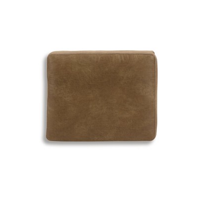 Tullera Caramel Faux Leather Ottoman with Accent Legs