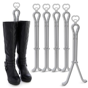 Juvale 6 Pack Folding Boot Shaper Stands for Storage, Grey Inserts Shape Holders for Women's and Men's Boots, 6 Pieces - 1 of 4