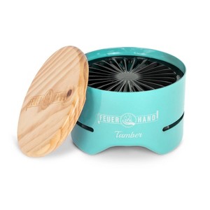Petromax Feuerhand Tabletop Charcoal Grill, Powder-Coated Steel Tamber for Outdoor Use, Wood Lid, 7.9 inch diameter - 1 of 4