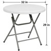 SUGIFT Folding Table White Round Plastic Table fot Indoor Outdoor, White - 2 of 4