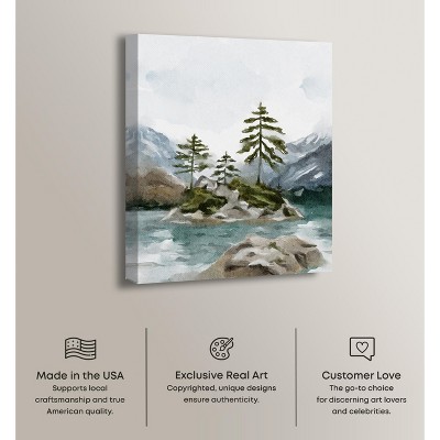 Cold Winter Lake Landscape Wrapped Canvas Wall Art, 20" x 24"