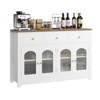 Coolmee Buffet Cabinet with Drawers, 55 Inch Large Sideboard Buffet Storage Cabinet with 3 Drawer and 4 Doors, Wood Coffee Bar Buffet Table - 4 of 4
