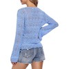 WhizMax Women's Long Sleeve Drawstring Hollow Out Knit Top - 4 of 4
