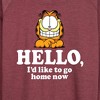 Women's - Garfield - Hello Go Home Now Lightweight French Terry Wide Neck Long Sleeve Graphic Shirt - 2 of 4