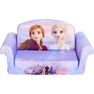 Marshmallow Furniture 2-in-1 Flip Open Foam Couch Bed Sleeper Sofa Kid's Furniture for Ages 2 Years Old and Up, Disney's Frozen 2