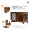 Kumasinova Dog Crate Furniture with Sliding Doors,Dog Cage with Divider Panel,Dog Kennel Indoor for 2 Puppies,Dog Crates for Medium Dogs,Rustic Brown - 4 of 4