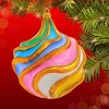 Metzler Bros. 5.0 Inch Wavy Porselant Christmas Tree Ornament , Christmas Decor Wavy Swirl Lines (1PC) - 2 of 4
