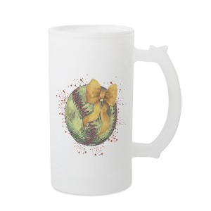 Elanze Designs Freezable Beer Stein Mug With Thumb Grip Handle, 16 Ounce Frosted Glass, Softball Red Paint Splatter - 1 of 1