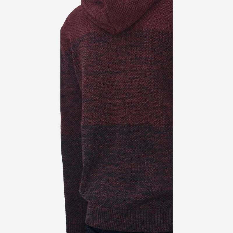X RAY Men's Slim Fit Knitted Hoodie Sweater, Casual Color Block Hooded Pullover Top, 5 of 8