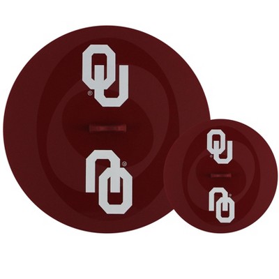 FanPans Team Logo Silicone Lid Set, 2 Pack - NCAA Oklahoma Sooners