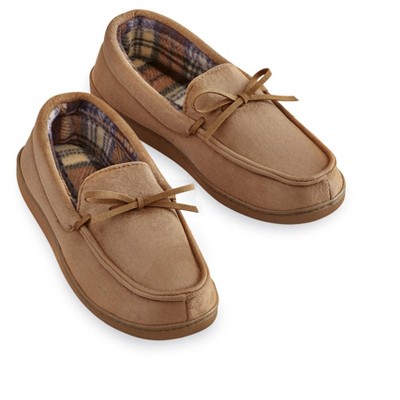 Collections Etc Faux Suede Moccasin Slippers