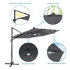 Sonkuki 11FT Round Offset Outdoor Patio Solar LED Cantilever Umbrella with Aluminium Pole - 4 of 4