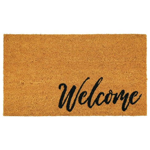 Natural Coco Coir Door Mat 17x30, Hello Welcome Front Doormat