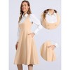 INSPIRE CHIC Women's Lace Trim Button Decor Overalls Midi Pinafore Dress with Pockets - 2 of 4