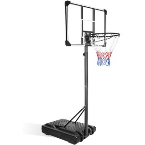 VisioGear Lawn Sports Sets, Portable Basketball Hoop with Base, Wheels and Transparent Backboard for Teenagers Adults, Clear, 36"*102"*36" - 1 of 4