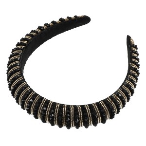 Unique Bargains Crystal Headband Rhinestone Hairband for Women 1.2 Inch Wide 1Pcs - 1 of 4