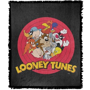 Looney Tunes Logo Group Blanket 50"x60" Woven Tapestry - 1 of 4