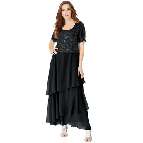 24seven Comfort Apparel Womens Plus Size Empire Waist V Neck Maxi