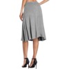 Women's Casual Pleated Midi Skirt Ruffle Hem Flowy A Line High Waist Elastic Waistband Midi Skirt - 3 of 3