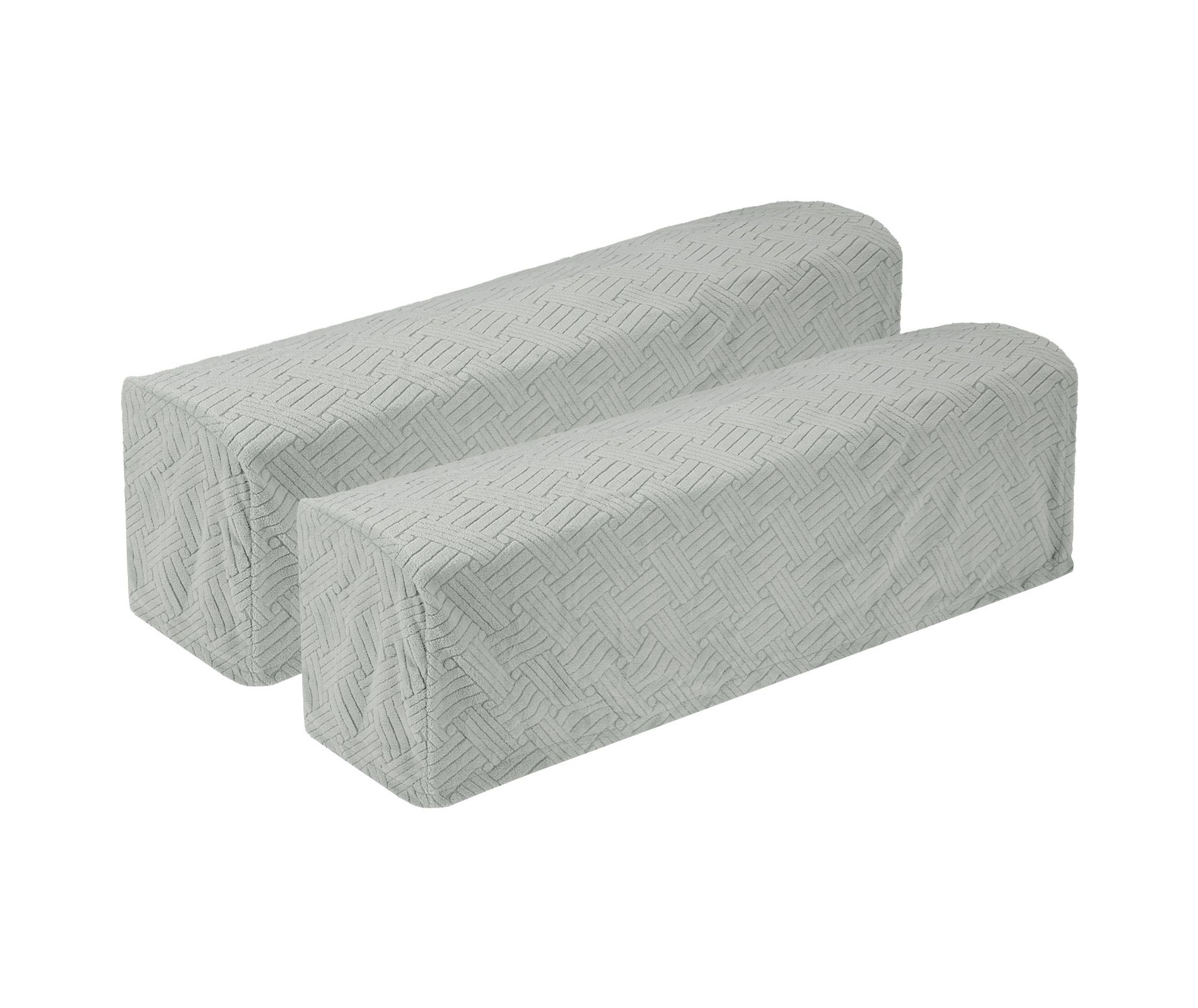 Unique Bargains Twill Stretch Soft Jacquard Non Slip Sofa Armrest Covers Light Grey 2 Pcs