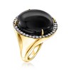 Ross-Simons Onyx and 0.70 ct. t.w. White Topaz Ring in 18kt Gold Over Sterling - 3 of 4