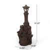 NAYSAYE Fountain Hand Crafted Lamppost Design with Frog Accents and Rustic Vintage Style for Garden Patio Outdoor, Brown, 14"*37.25"*20.19" - 3 of 4