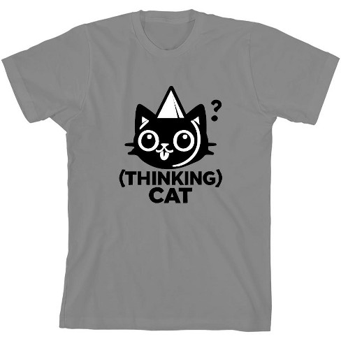 Thinking Cat Youth Crew Neck Short Sleeve Tee - image 1 of 2