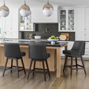 Arceso 26" Swivel Bar Stools with Back  for Home Kitchen Island - 1 of 4