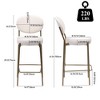 SKRAN  29''Creamy White Velvet Bar Stools Set of 2 Ergonomic Design with Gold Accents, Stable Metal Frame for Kitchen Counter - 2 of 4