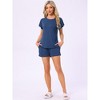 INSPIRE CHIC Women's Flounce Short Sleeve Top and Shorts with Pockets Pajama Set - 2 of 4