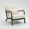 Upholstered Armchair With Scooped Arms Mid Century Modern Fabric Accent Chair For Bedroom, Apartment, Studio, Office, Waiting Room, Living Room - 4 of 4