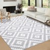 Washable Modern Geometric Living Room Area Rugs, Soft Non Slip Bedroom Carpet, Low Pile Foldable Thin Mat - 3 of 4