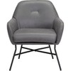 Taranto Accent Chair Vintage Gray - ZM Home: Vinyl Upholstery, Steel Frame, Modern Design for Bedroom & Living Room - 4 of 4