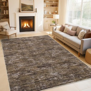 Washable Area Rugs for Living Room, Non-Slip Modern Abstract Rug for Bedroom, Low Pile Stain-Resistant Soft Contemporary Neutral Carpet - 1 of 4