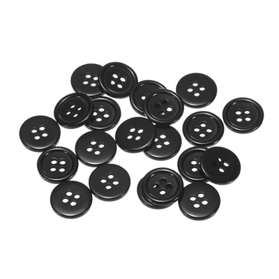 Unique Bargains Sewing Resin Round Flat 4-Hole Replacement Craft Buttons 20 Pcs