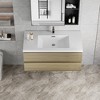 Christopher Knight Home Moulton Modern Wall-Mounted Wood Bathroom Storage Vanity with Resin Top Basin and 2 Drawers - 2 of 4