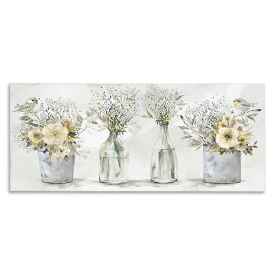 Stupell Industries Songbirds with Floral Bouquets, 48" x 20"