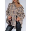 Clearlove Womens Plaid Long Sleeve Button Down Shirts Long Jackets Oversized Fashion Outfits Clothes - 3 of 4